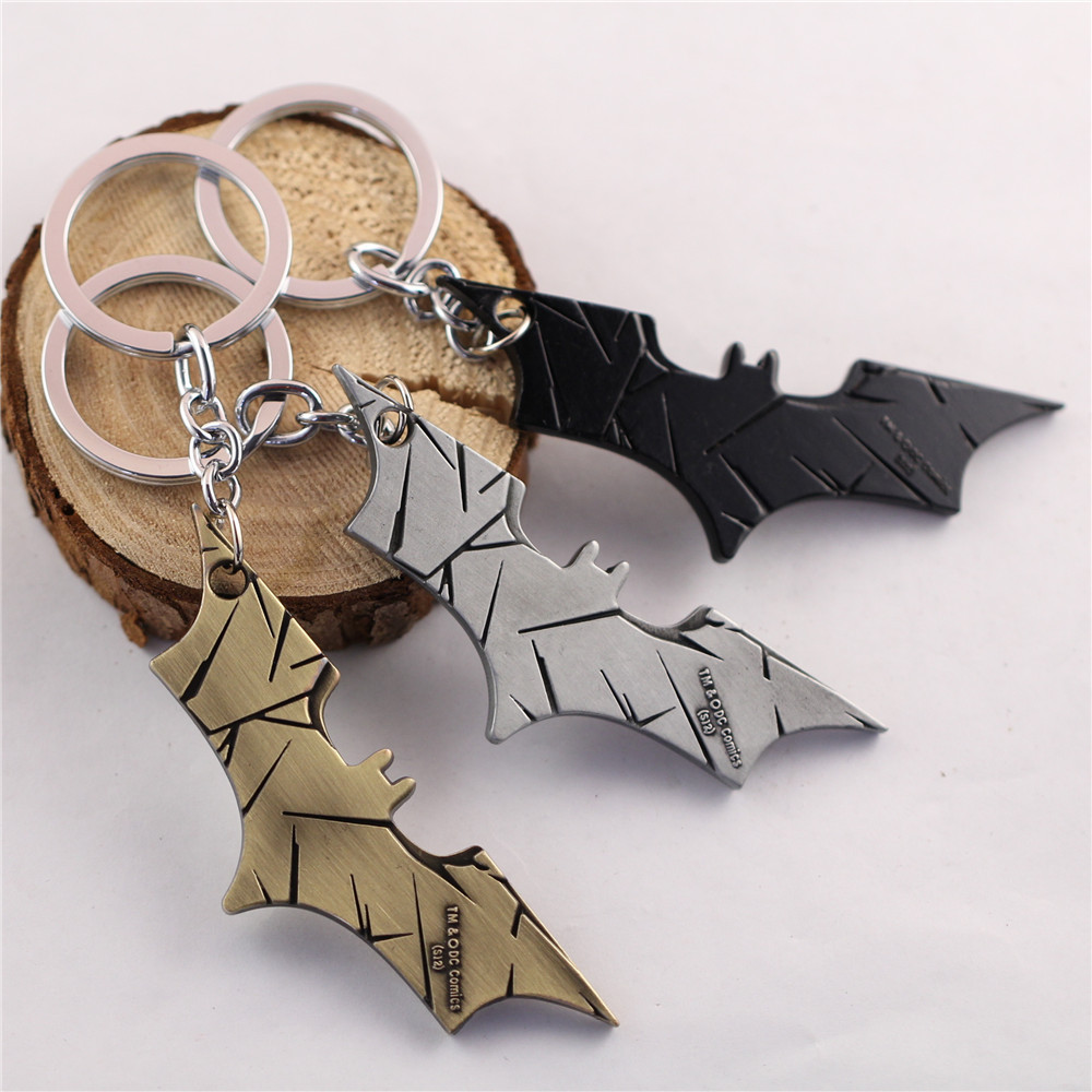 蝙蝠侠钥匙扣DC正义联盟黑暗骑士标志金属复古汽车钥匙扣链包挂件