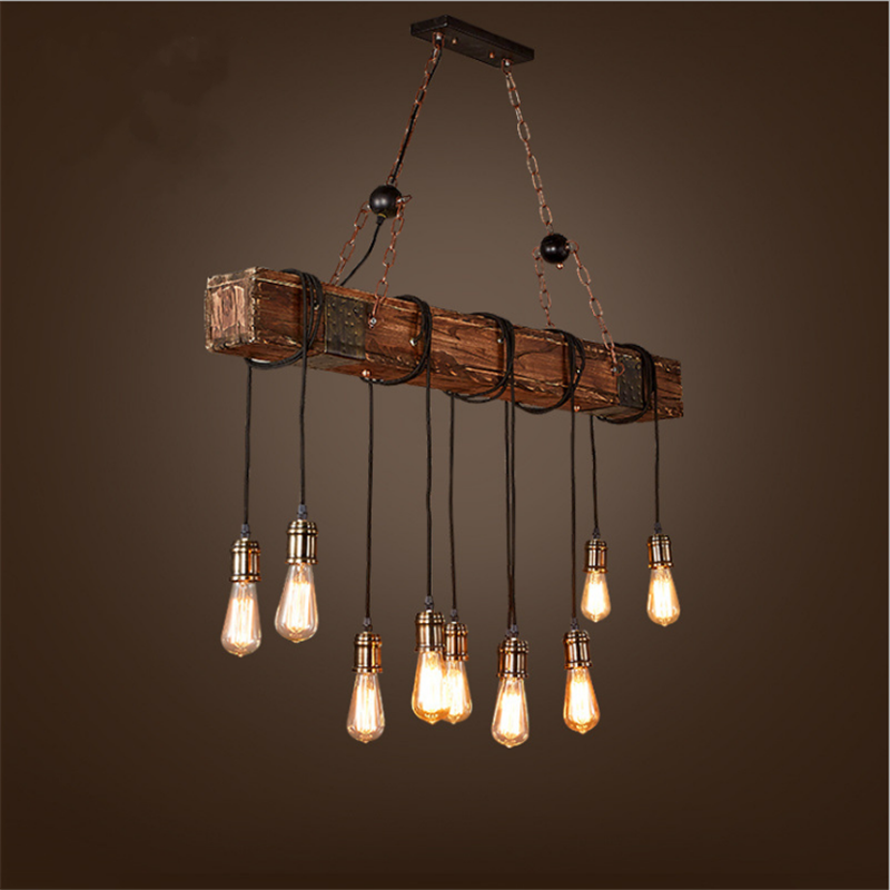 美式乡村复古船木吊灯工业风创意怀旧酒吧装饰漫咖啡餐厅loft灯具