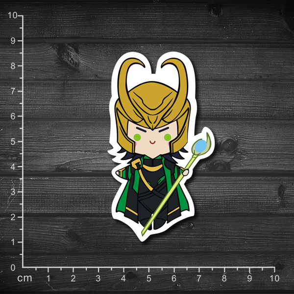 单张 Loki 基神 复仇者联盟 笔记本贴纸 防水箱贴 洛基 卡通贴纸