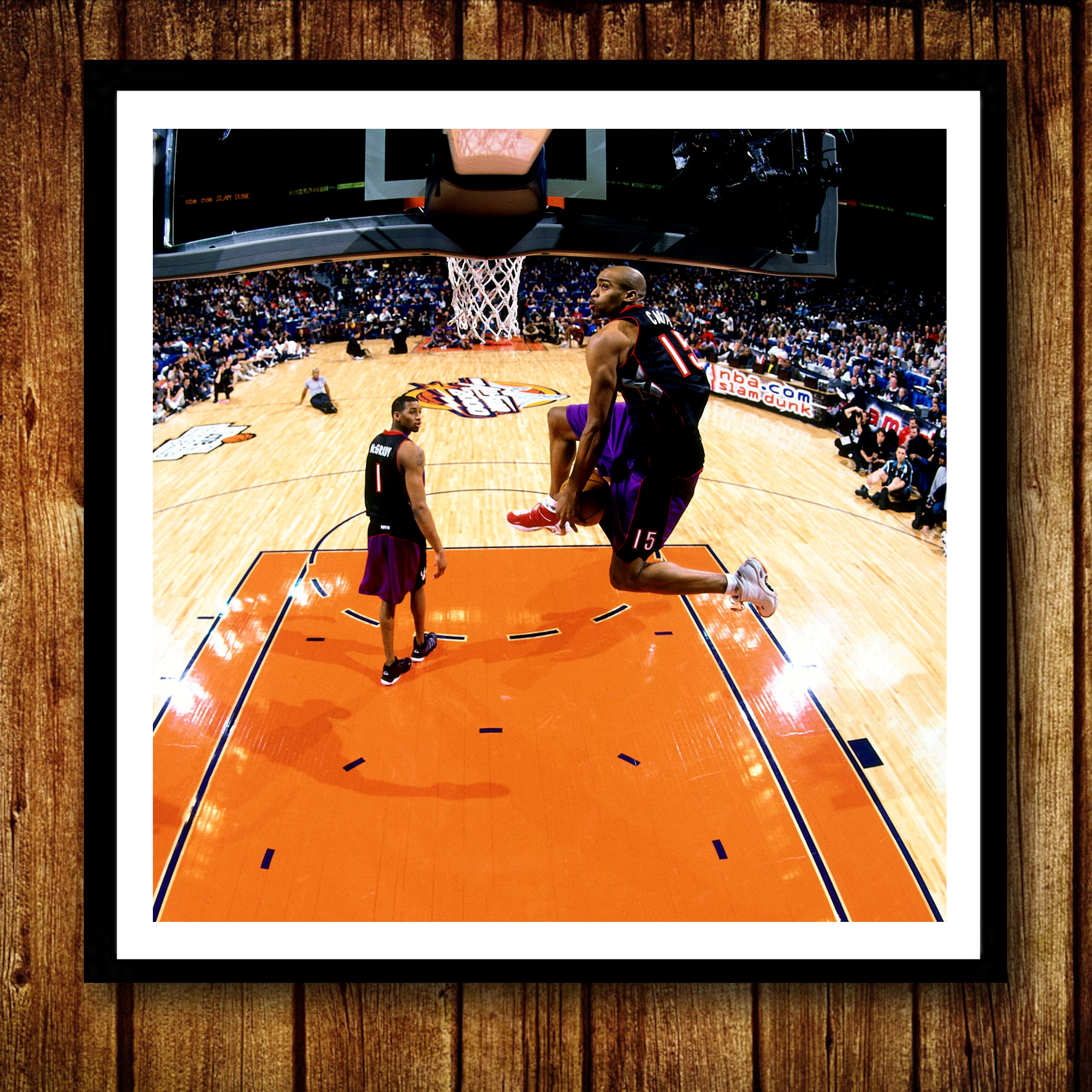 卡特全明星扣篮大赛相框带框画NBA篮球海报主题餐厅卧室壁挂墙画