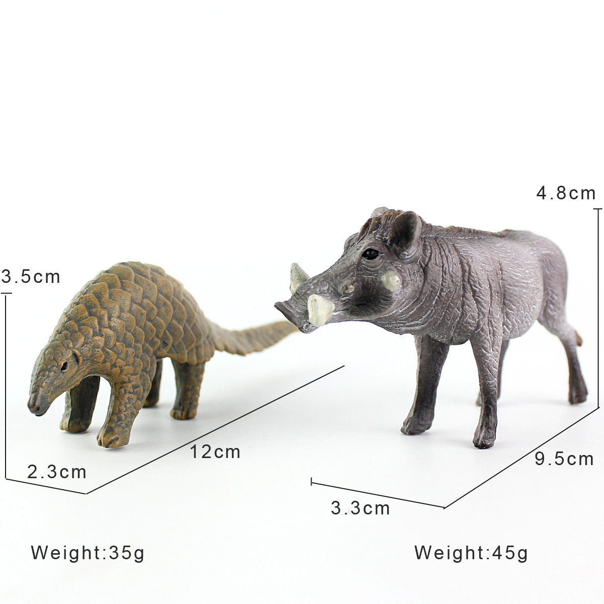 新款野生动物世界仿真野猪疣猪模型玩具穿山甲玩具小孩早教益智