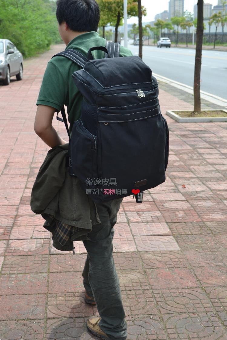韩版休闲男士帆布时尚双肩包旅行包复古男学生书包电脑包