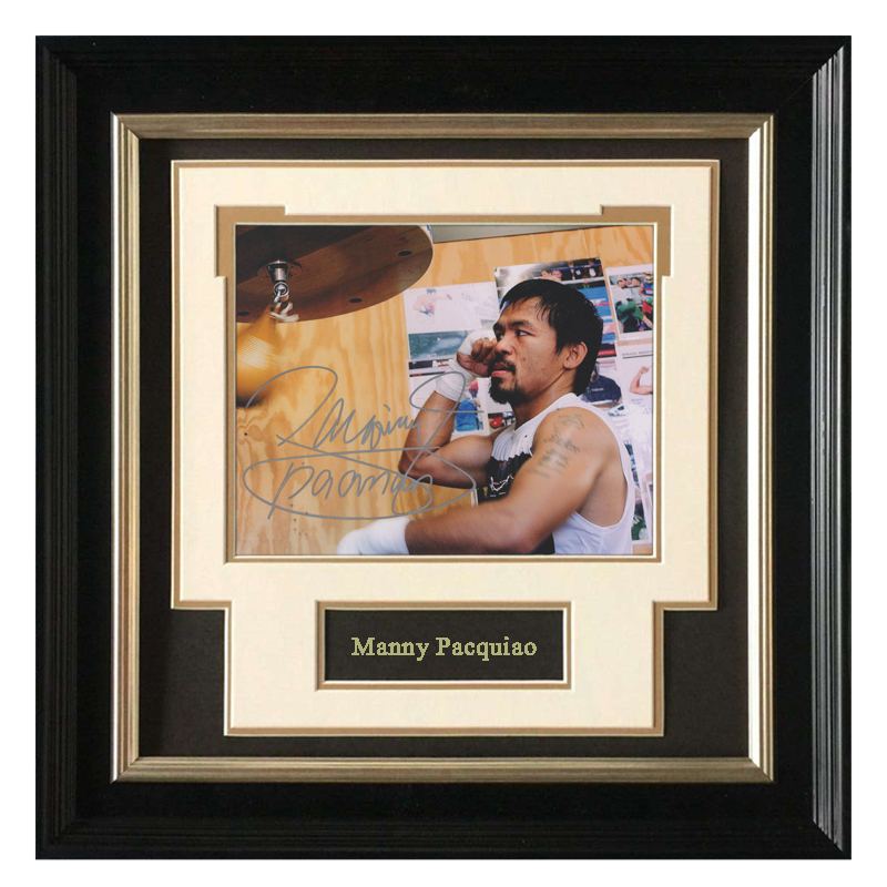 收藏 曼尼帕奎奥 拳击运动员 亲笔签名 照片裱框 含SA证书