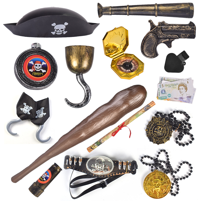儿童玩具仿真塑料玩具枪武器装备道具火枪万圣节面具海盗装饰品