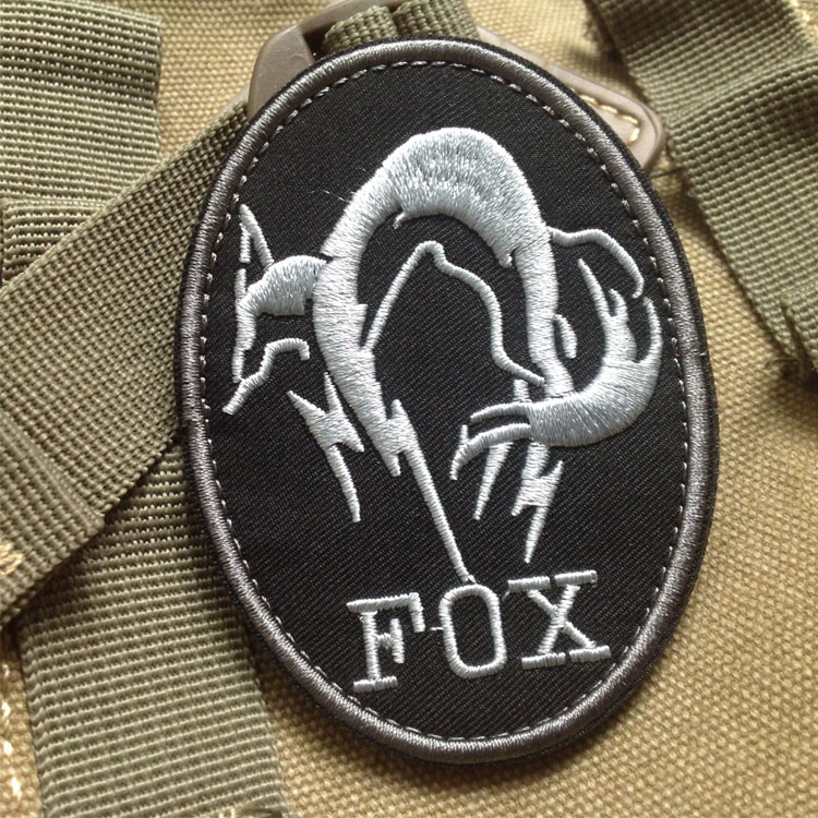 黑色金属装备MGS福克斯FOX猎犬特种部队3D刺绣魔术贴臂章军迷徽章