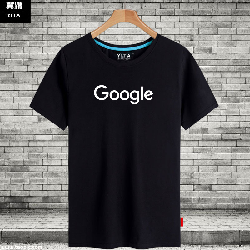 谷歌google logo Alphabet短袖T恤衫男女程序员猿IT码农编程衣服