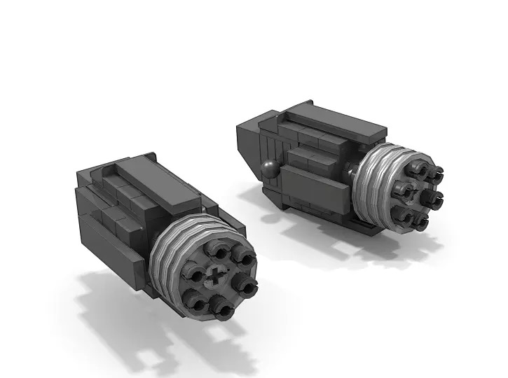 原创积木 炮轰 加特林 机枪 武器装备 玩家自改装武器包 拼装积木