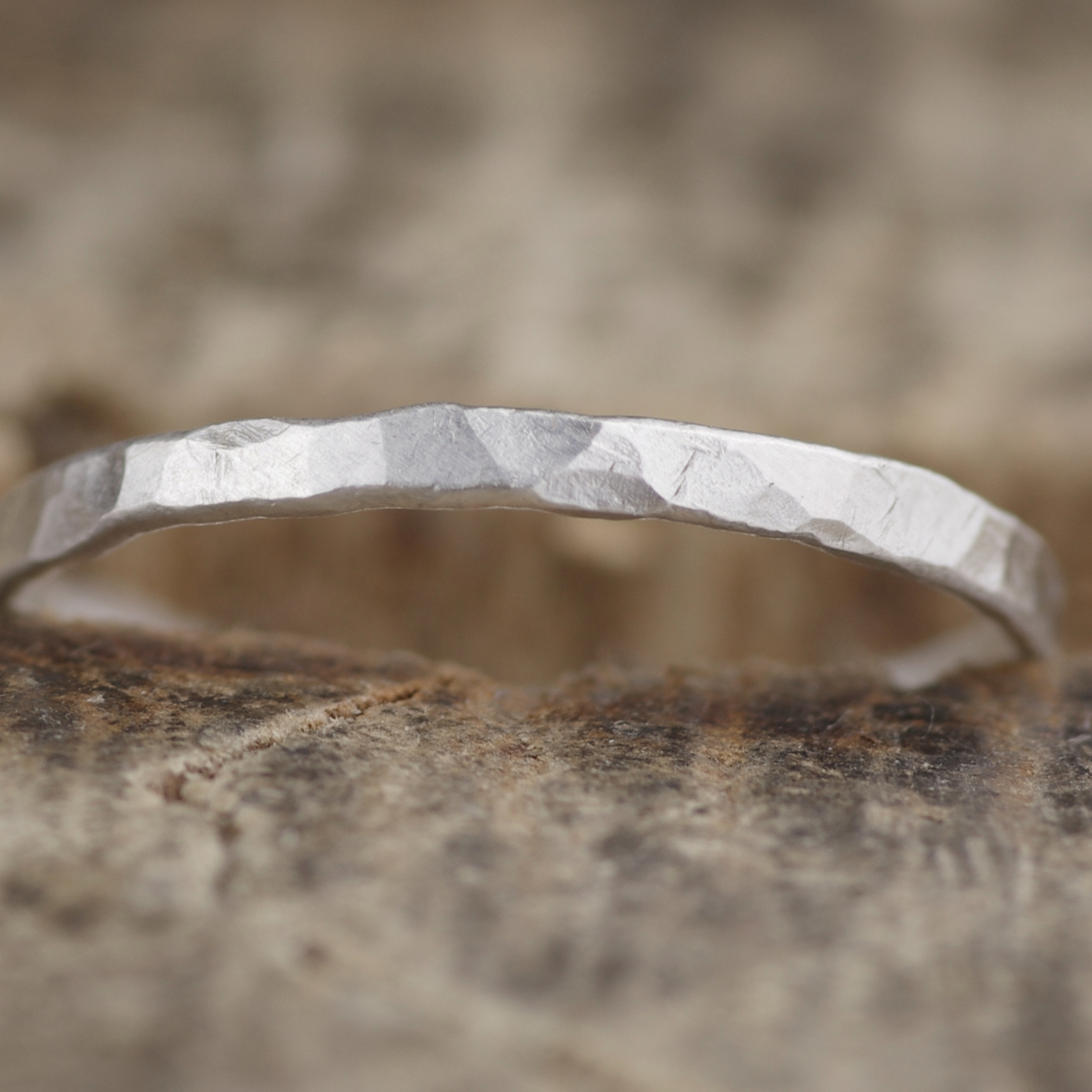 不规则凹凸敲痕‘园’尾戒戒指指环 手工定制做 纯银S990 关节戒