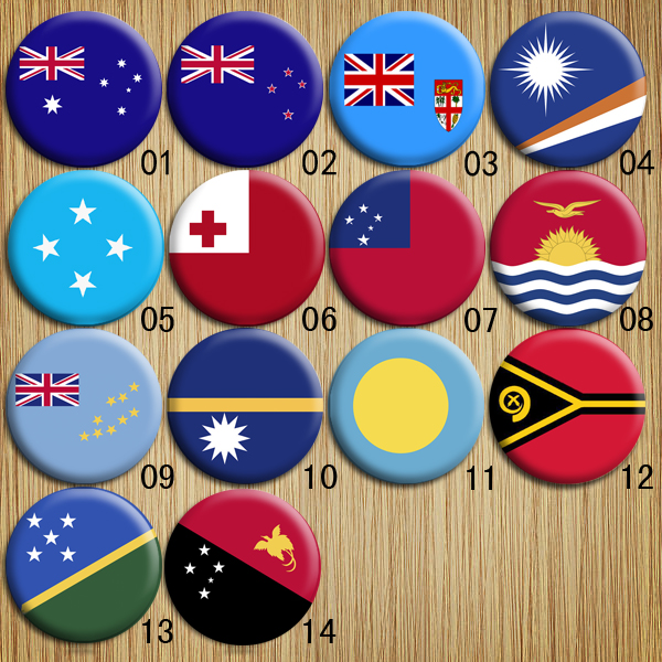 大洋洲国家国旗徽章 澳大利亚新西兰斐济群岛汤加瑙鲁图瓦卢等
