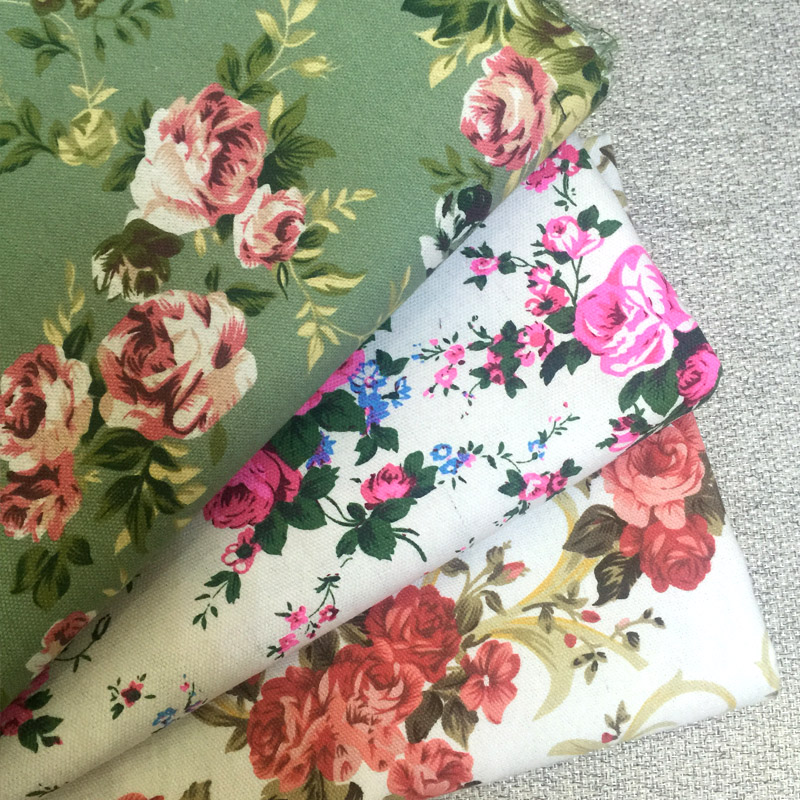 彩色帆布 沙发布料纯棉 花卉条纹窗帘印花布料 桌布抱枕2米包邮