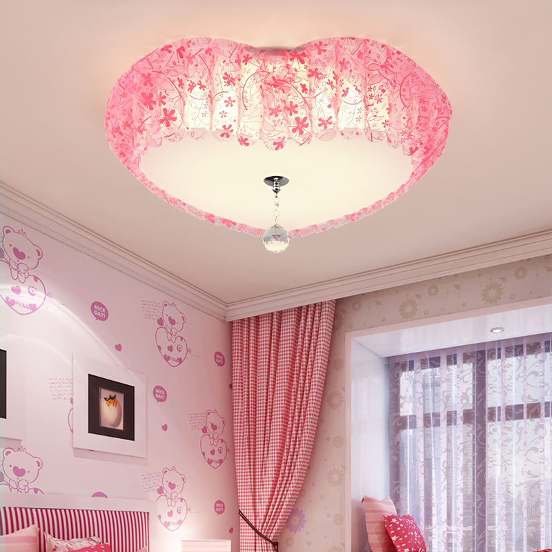 卧室灯温馨浪漫水晶吸顶灯现代简约婚房灯客厅儿童房圆形LED灯具