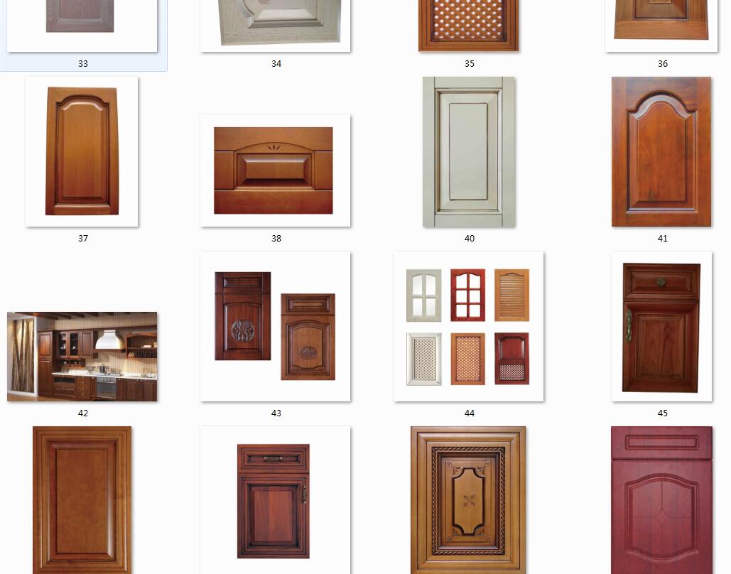 现代整木家装美式法式厨房橱柜吸塑模压门实木门高清图片设计资料