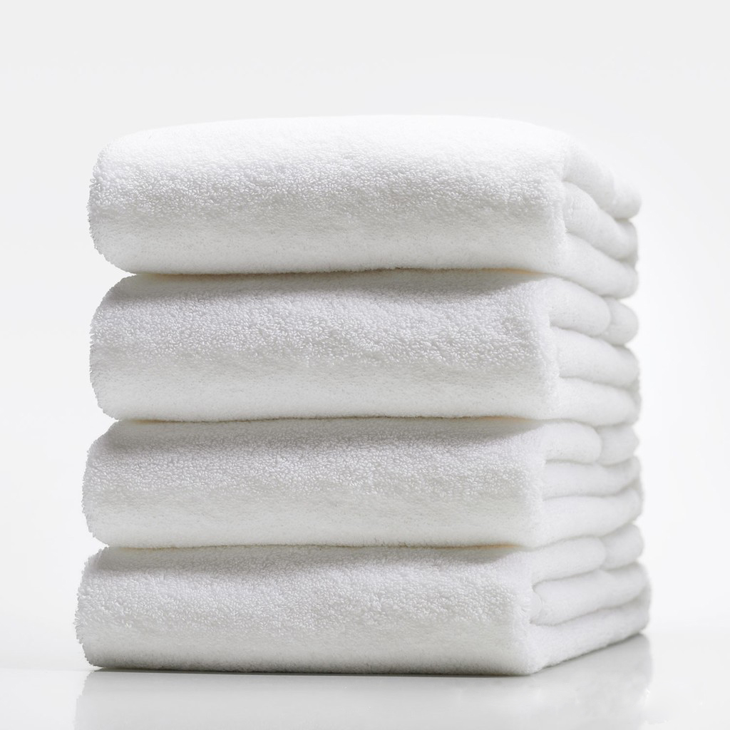 星级宾馆酒店专用浴巾纯棉白色 32支双股毛巾客房大浴巾订做logo