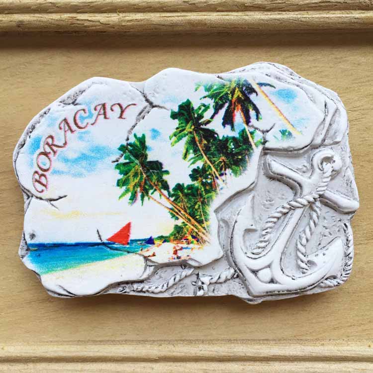 创意工艺品冰箱贴 菲律宾长滩岛白沙滩旅游纪念品磁贴伴手礼促销