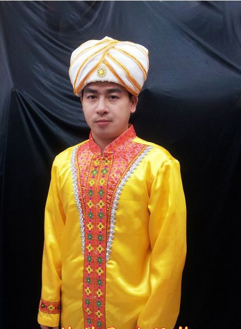 【傣王妃】印度长袍长衫包头舞台演出服装男印度小品演出服