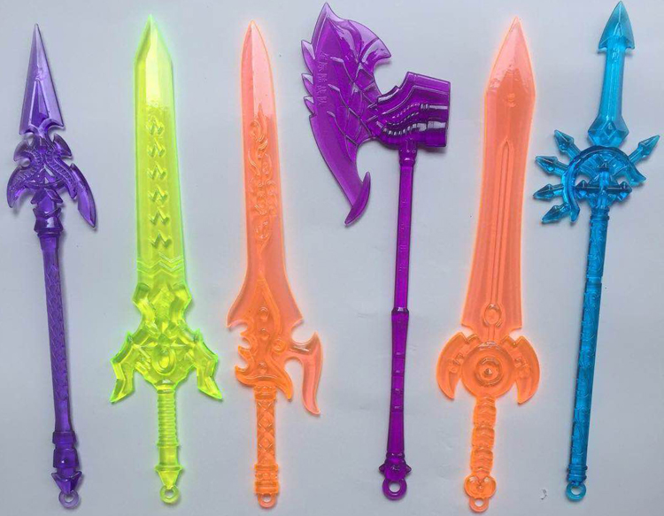 【包邮】三国水晶兵器谱 透明塑料刀剑动漫游戏玩具道具