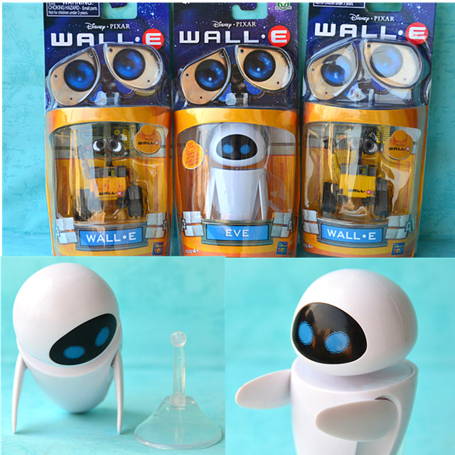 正品WALL-E 瓦力机器人总动员伊娃情侣 6CM车摆玩具做旧手办包邮