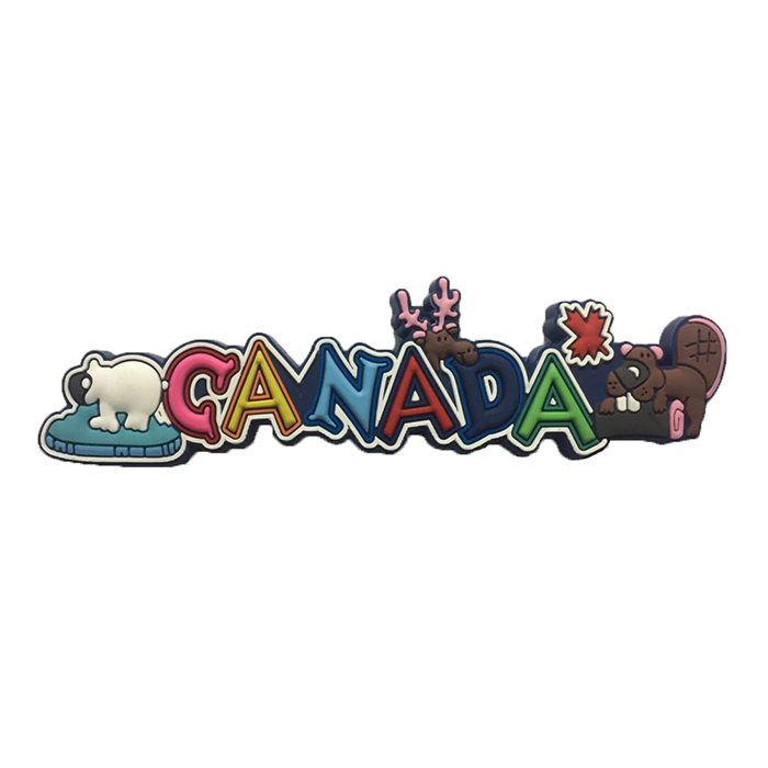 加拿大旅游卡通风景纪念pvc冰箱贴软磁铁家居饰品满38包邮犀牛
