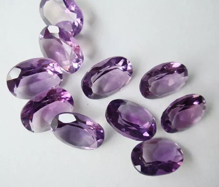 天然紫水晶 裸石 戒面 椭圆 方形 水滴 三角形 可代镶钳戒指 吊坠