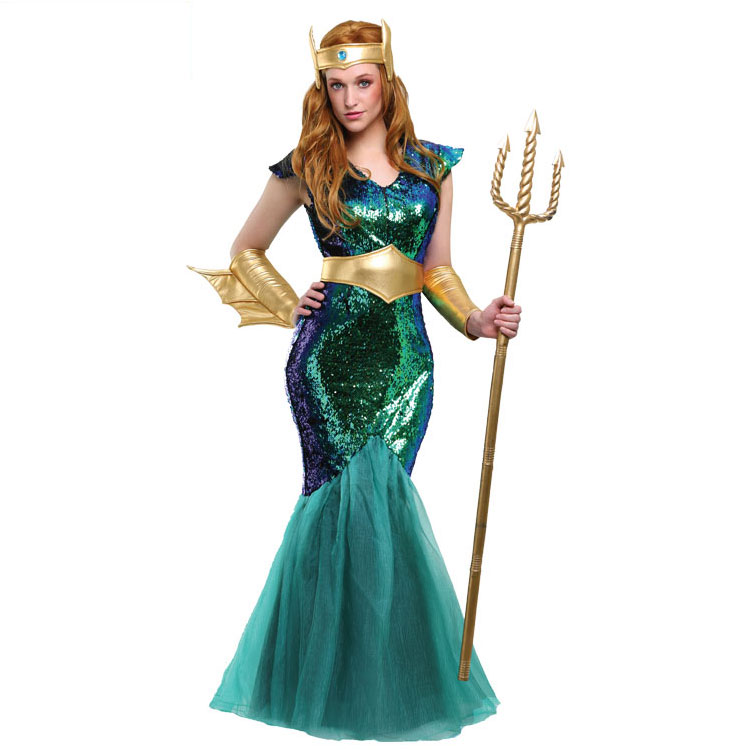 万圣节年会成人希腊罗马神话女神娜迦海妖海神装扮服装