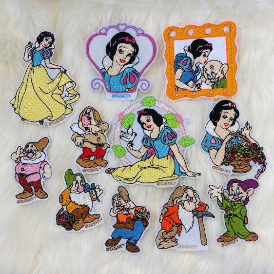 迪士尼白雪公主和七个小矮人贴布贴花补丁衣服刺绣龙骧包布贴辅料