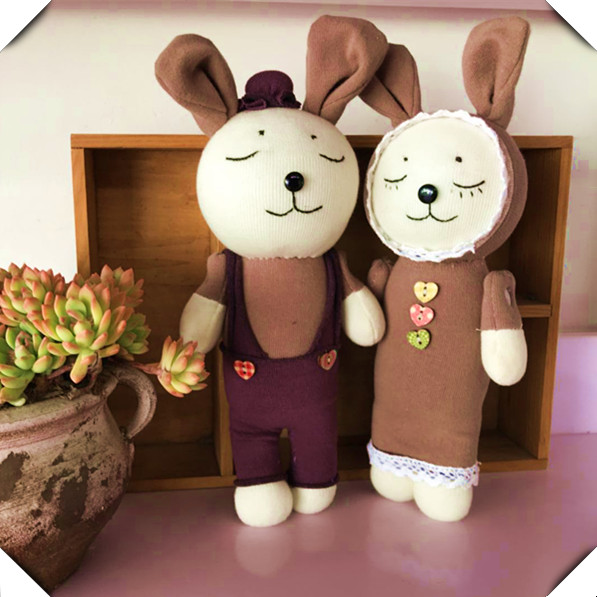原创布偶 情人节礼物 手工diy袜子娃娃材料包 玩偶 兔子 含教程