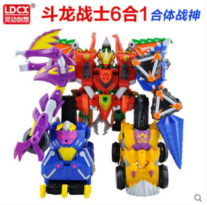 正版斗龙战士2终极龙神六合体烈古拉赤炎战车6寸变形机器人玩具