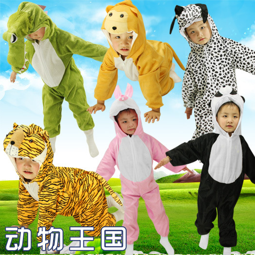 万圣节儿童表演出服饰幼儿园小鸡老虎猴子服装夏款男女童动物衣服