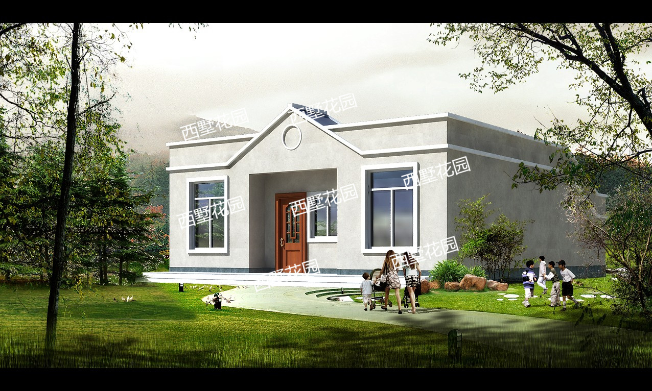 新农村一层平房别墅设计图纸建筑结构CAD施工图自建房 10.2X7.8