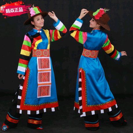 少数民族定制土族服装长款套装民族风女装舞台舞蹈装表演演出服