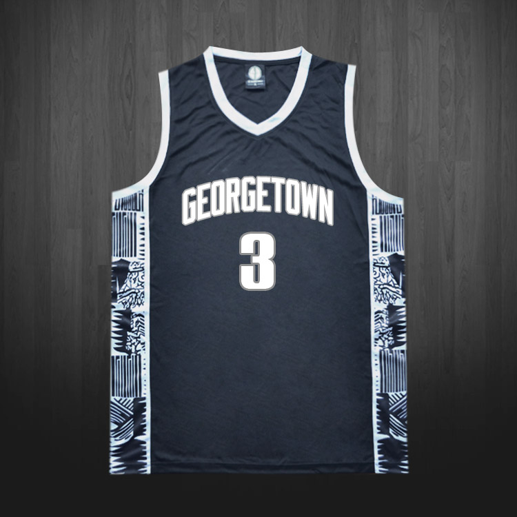 个性化比赛服乔治城大学男女篮球服套装篮球衣训练服队服订做定制