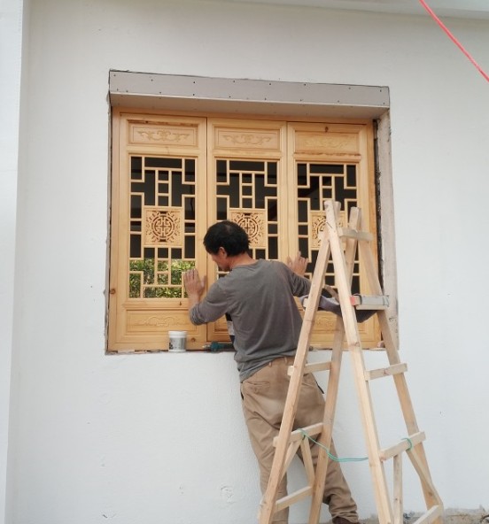 东阳木雕新中式仿古屏风门窗花格玄关隔断角花月亮门挂件实木雕刻