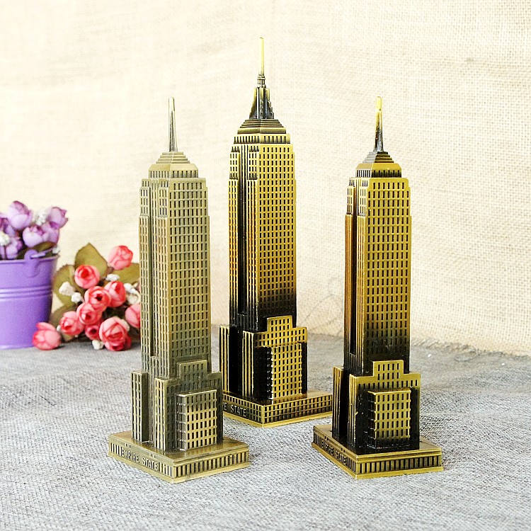 世界知名地标建筑 纽约帝国大厦金属建筑模型摆件 美国旅游纪念品