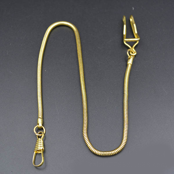 怀表链子配件金色青铜色 皮绳 腰链项链 复古挂表链编织绳钥匙扣
