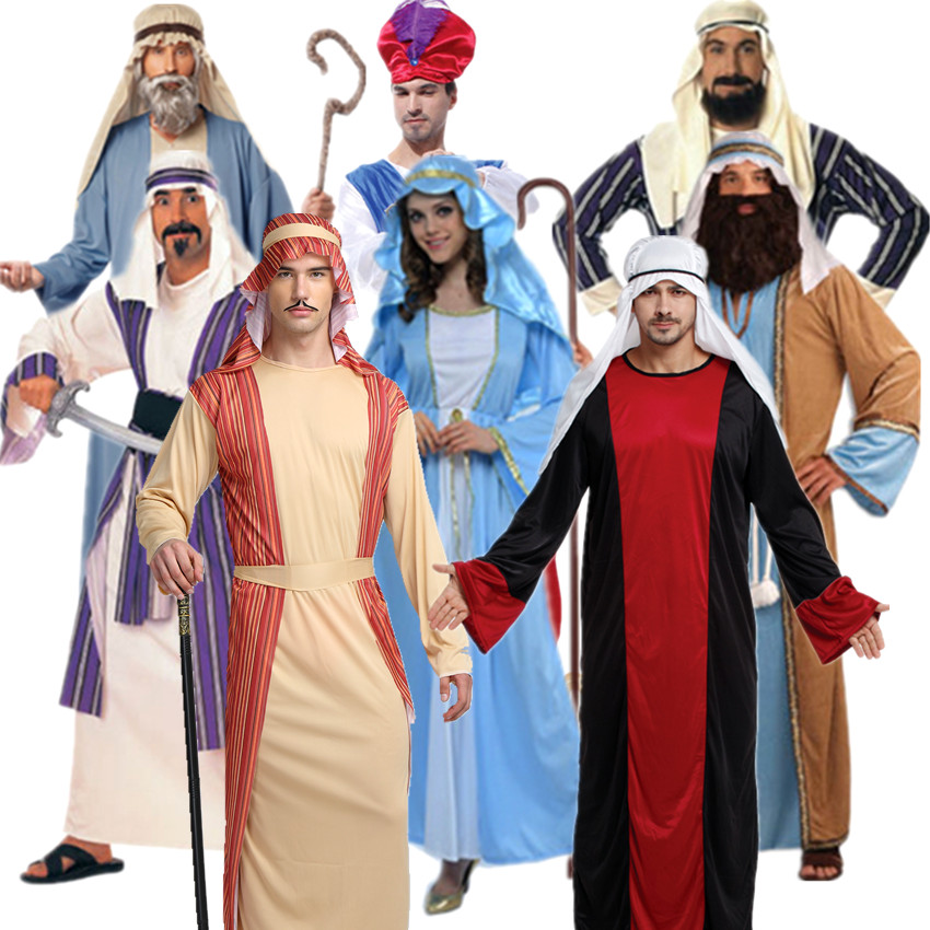 万圣节cos成人服装中东阿拉伯男长袍长老王子公主服饰牧羊人衣服