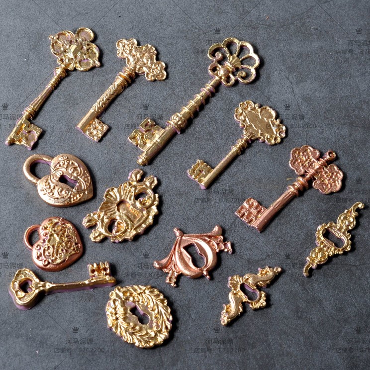 翻糖硅胶模具 复古钥匙锁孔钥匙孔 钥匙模具巧克力A11-A12