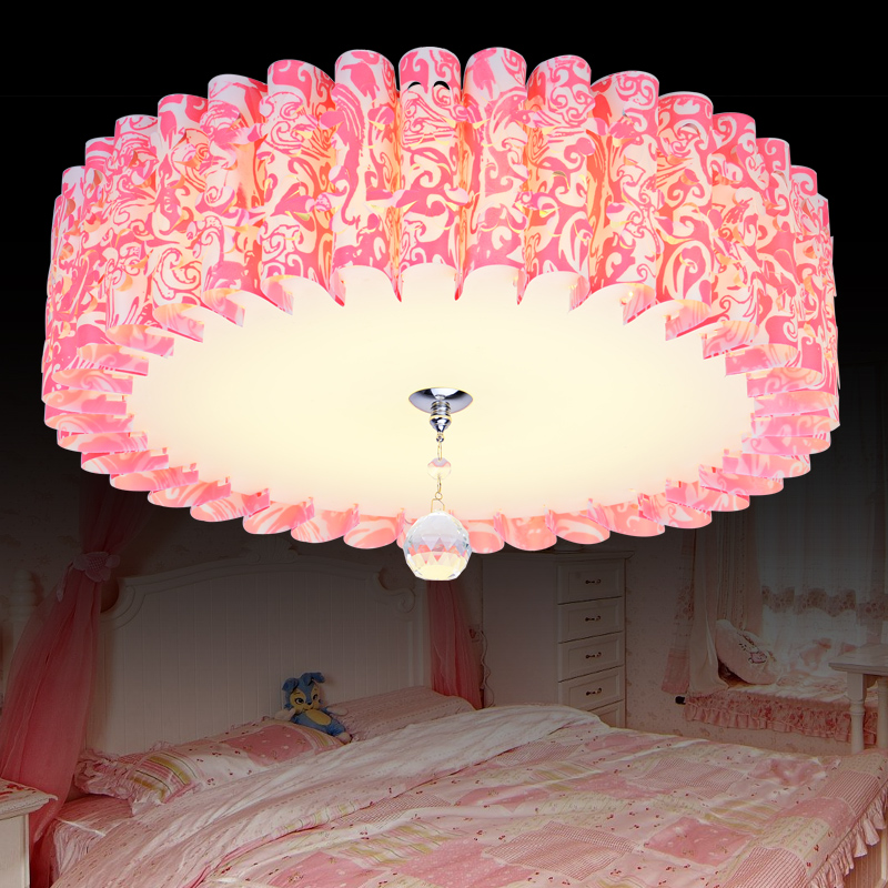 卧室灯温馨浪漫圆形水晶灯