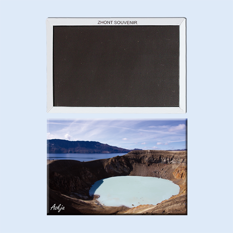欧洲 冰岛 维提热湖 阿斯恰火山口 磁性冰箱贴 旅行纪念品 22691