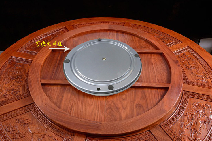 岩板静音转盘保用10年直径350MM红木餐桌底座大理石转芯静音底座