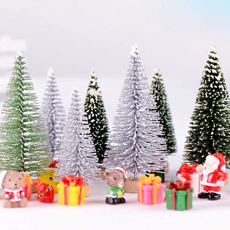 微景观盆栽装饰摆件创意摄影可爱仿真树摆设生态瓶卡通圣诞树松树