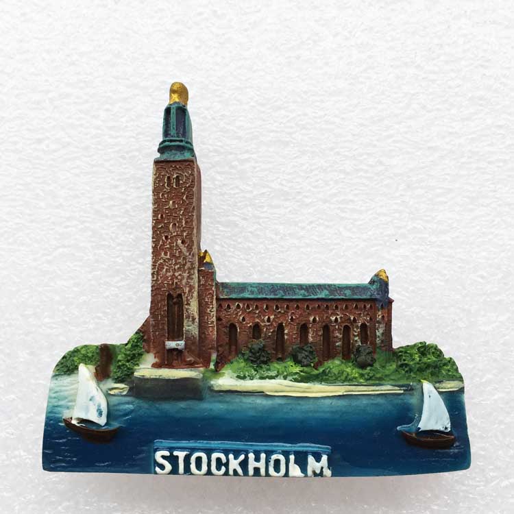 瑞典斯德哥尔摩地标市政厅旅游纪念立体风景冰箱磁性贴旅游伴手礼