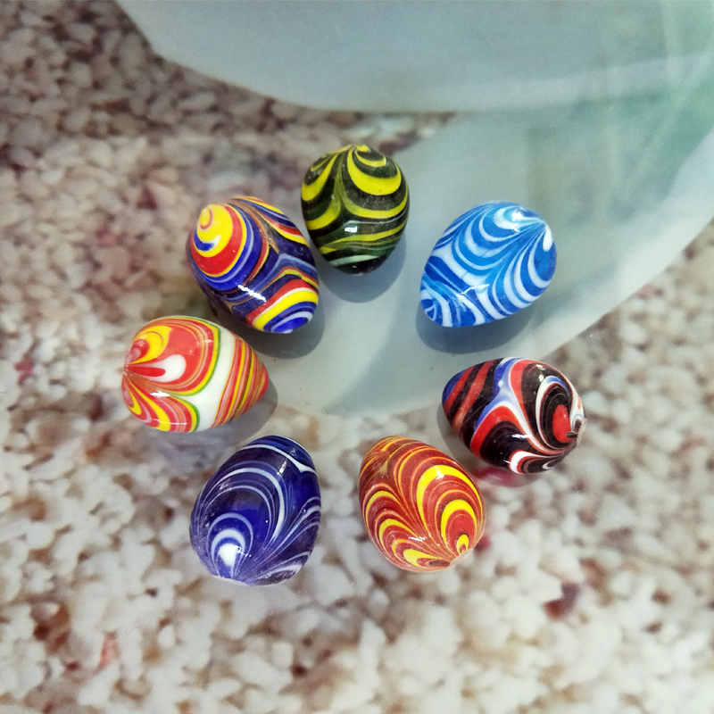 七彩色球儿童节彩蛋diy手工玻璃石头弹珠创意花瓶鱼缸造景装饰品