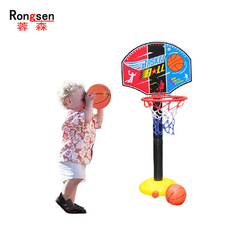 时尚儿童可升降篮球架室内宝宝球类运动投篮框玩具送篮球打气筒W