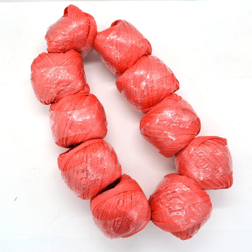 1卷 红色包装绳 尼龙捆扎带 包装带 玻璃丝绳索 圆球状打包绳子