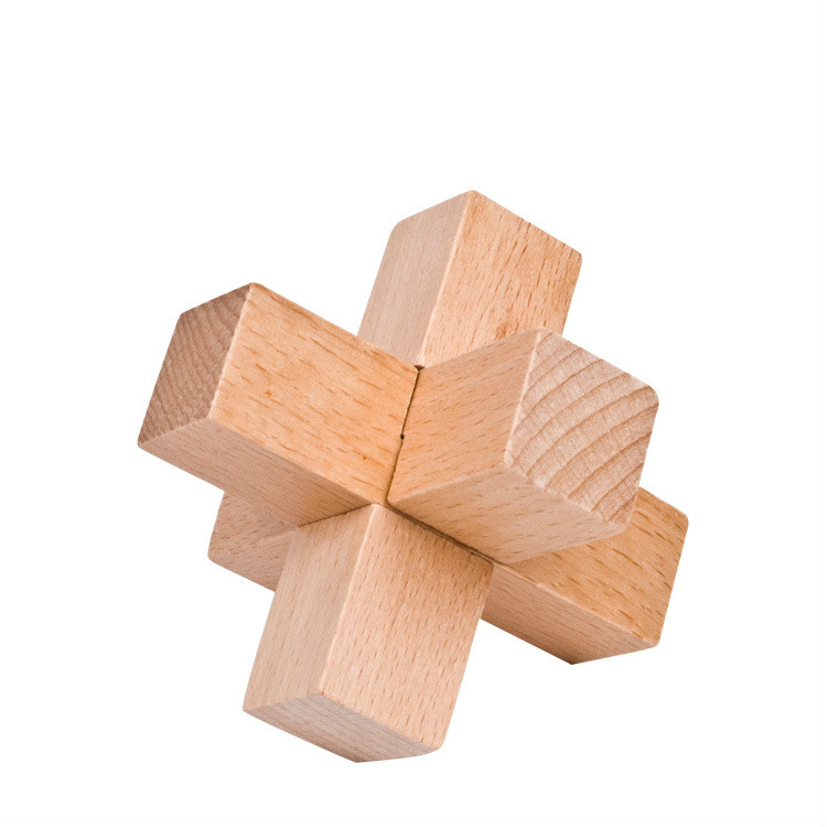 木制儿童益智智力开发玩具拆装组合三根孔明锁好汉锁3-100岁