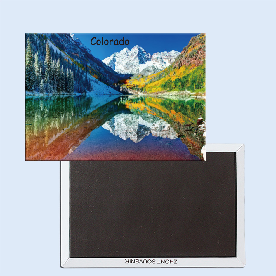 美国科罗拉多州 阳光下七彩的山水美景 磁性冰箱贴 24256