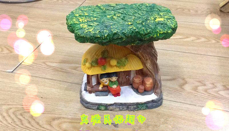 韩式民俗包邮草屋树房子储钱罐摆件韩餐厅开业装饰家居用品
