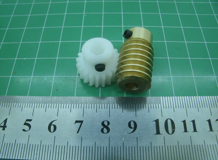 0.8M直流减速电机遥控玩具舵机pom涡轮铜蜗杆组件自锁机构1:30