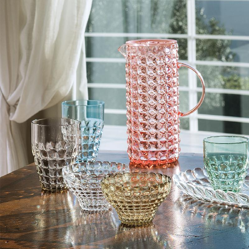 意大利Guzzini Tiffany蒂芙尼系列水晶质感 塑料凉水杯冷水壶小碗