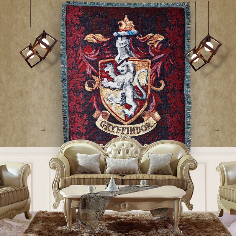 哈利波特周边哈利波特地毯格兰芬多学院标志毛毯复古墙上装饰挂布